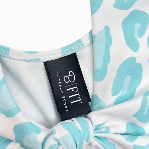 B Fit By Beach Bunny Blue Leopard‎ Print Sports Bra - Picture 3 of 6